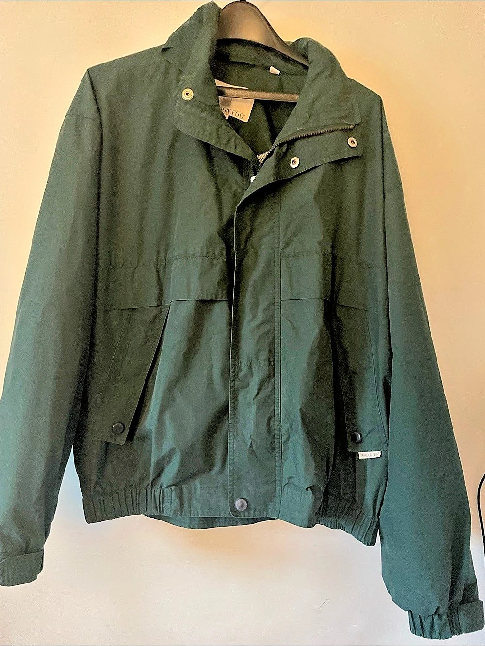Vintage London Fog Mens Green Utility Jacket Like New Chest Storm Flap